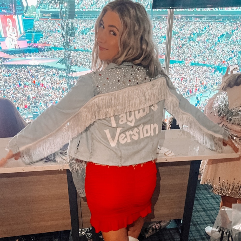 Custom Taylor’s Version Jean Jacket from Etsy. Worn once to Eras Tour.